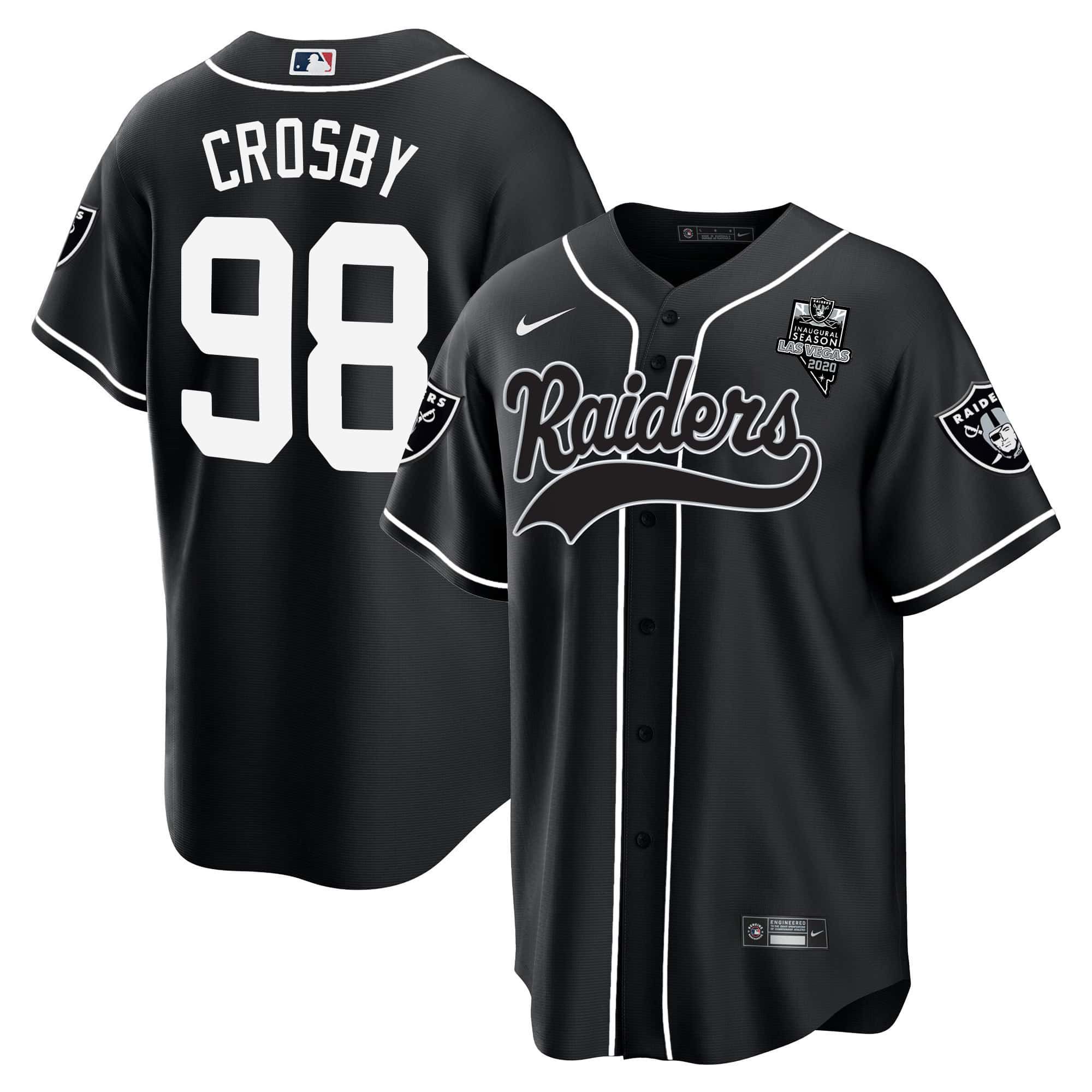 Men Oakland Raiders 98 Crosby Black 2024 Nike Vapor Baseball NFL Jersey